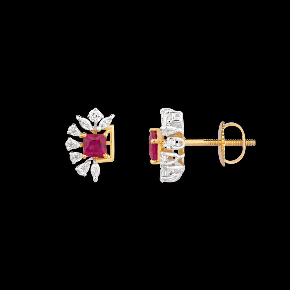 18K Two Tone Gold Diamond Jewellery - 0.63ct VVS-EF with Colour Stones