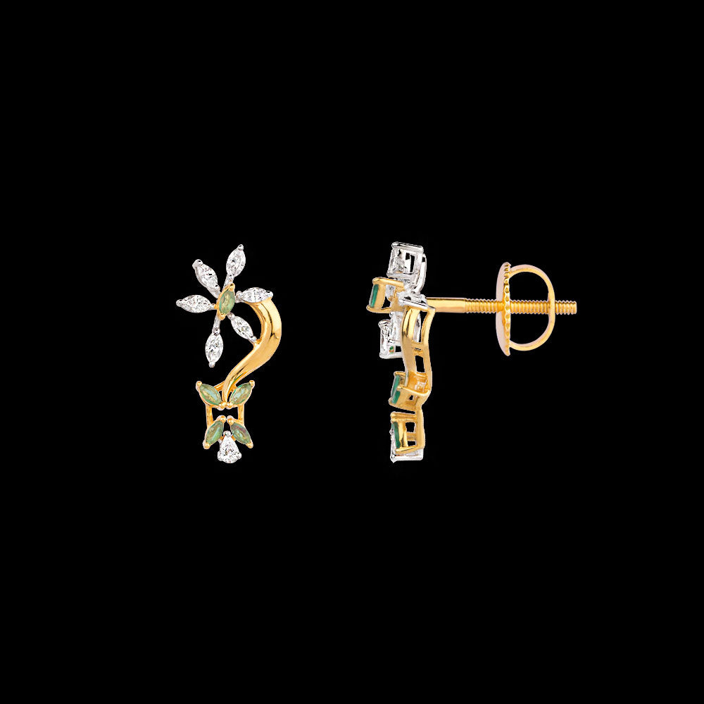 18K Two Tone Gold Diamond Jewellery - 0.5ct VVS-EF with Colour Stones