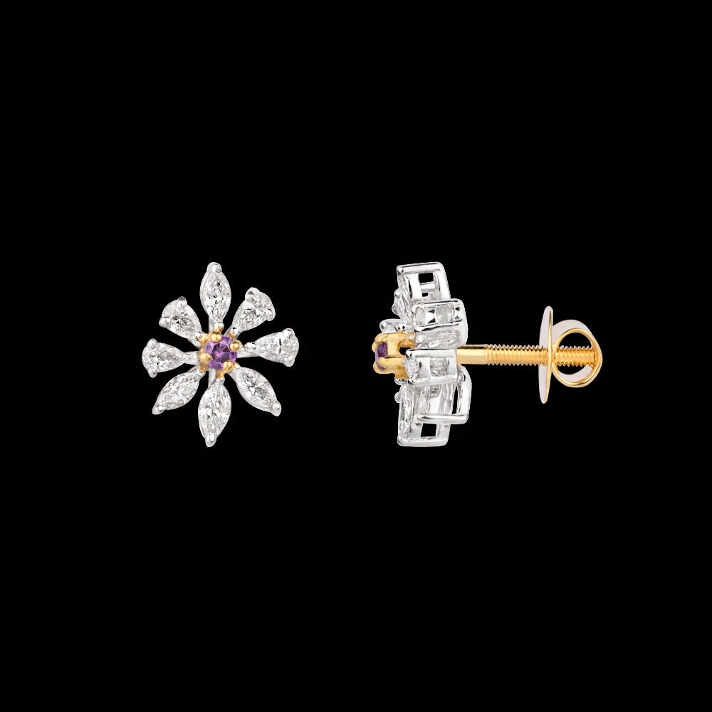 18K Two Tone Gold Diamond Jewellery - 0.53ct VVS-EF with Colour Stones