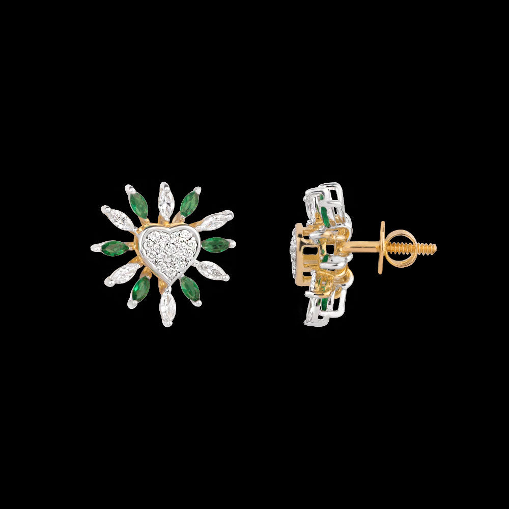 18K Two Tone Gold Diamond Jewellery - 0.465ct VVS-EF with Colour Stones