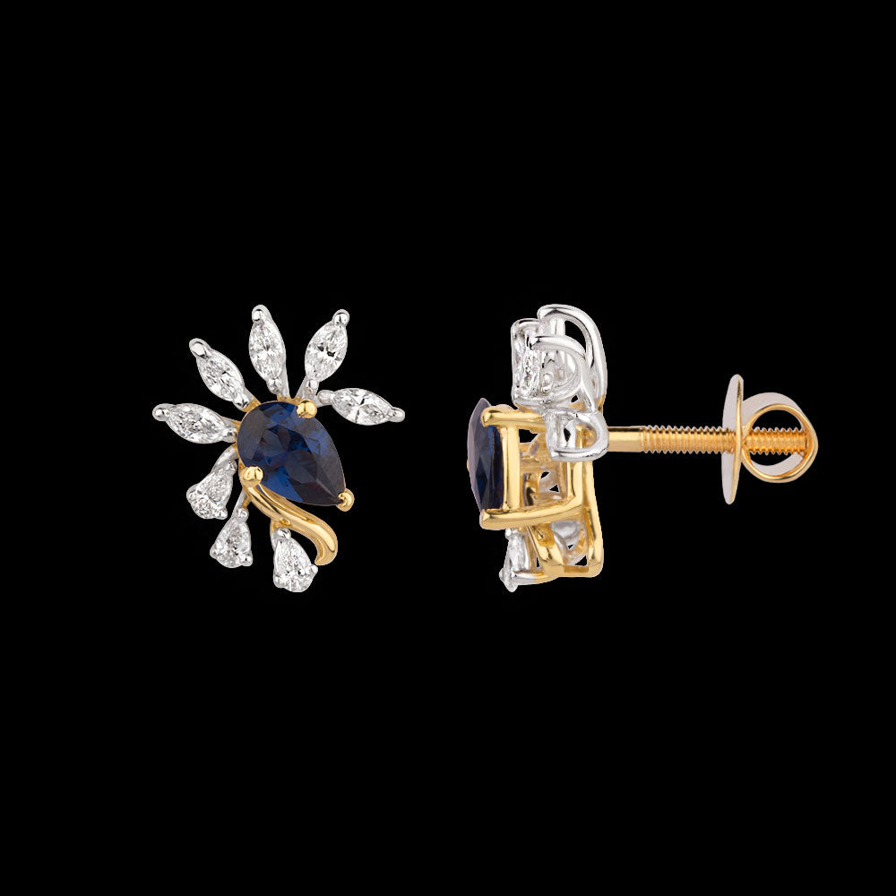 18K Two Tone Gold Diamond Jewellery - 0.49ct VVS-EF with Colour Stones