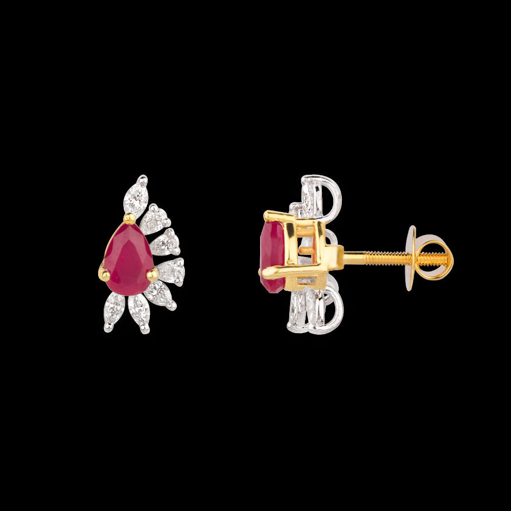 18K Two Tone Gold Diamond Jewellery - 0.52ct VVS-EF with Colour Stones