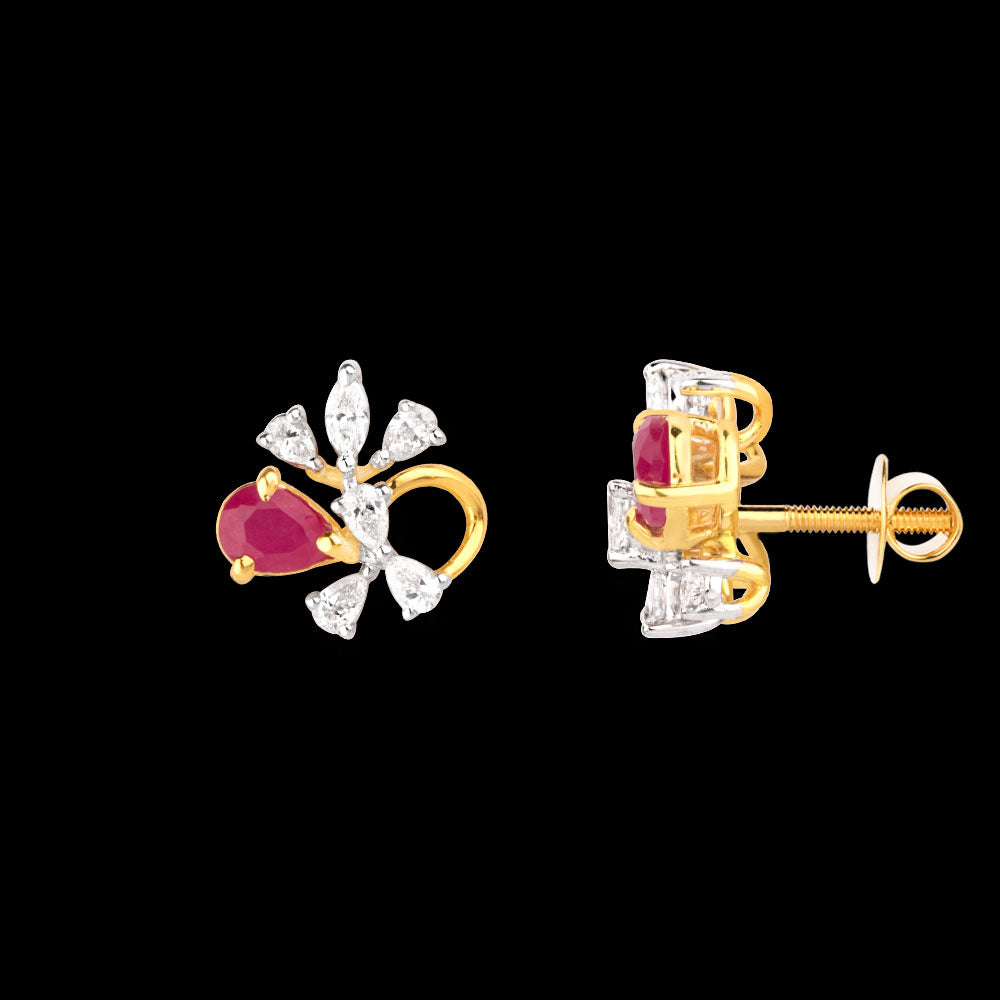 18K Two Tone Gold Diamond Jewellery - 0.29ct VVS-EF with Colour Stones