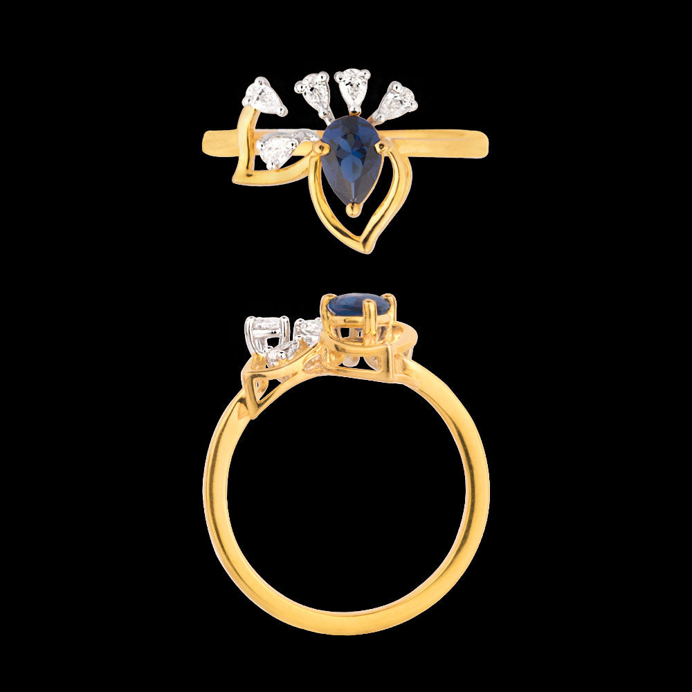 18K Two Tone Gold Diamond Jewellery - 0.19ct VVS-EF with Colour Stones