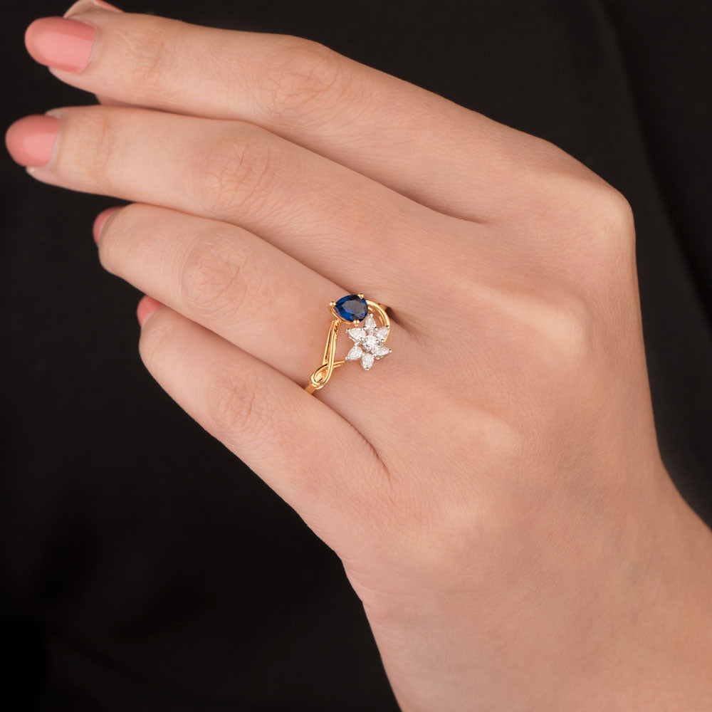 18K Two Tone Gold Diamond Jewellery - 0.19ct VVS-VS-EF with Colour Stones