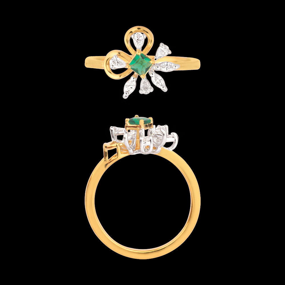 18K Two Tone Gold Diamond Jewellery - 0.21ct VVS-EF with Colour Stones