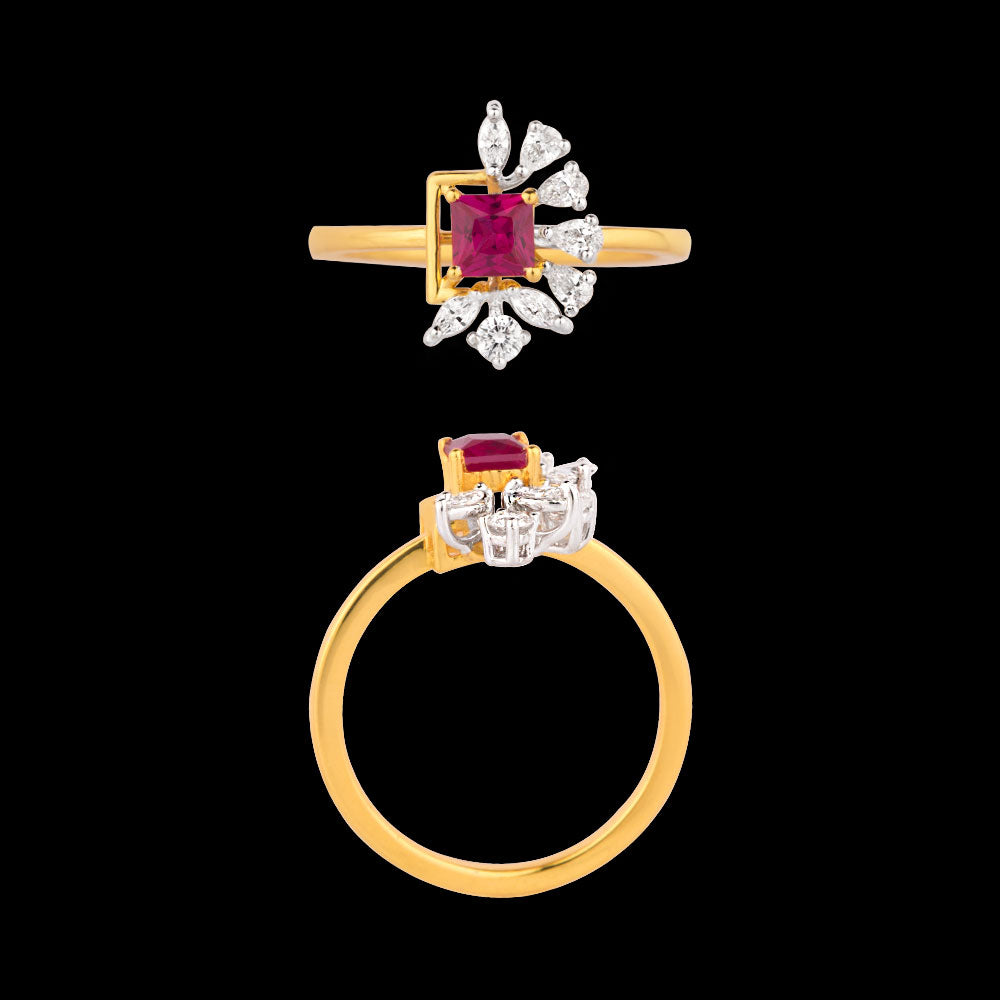 18K Two Tone Gold Diamond Jewellery - 0.295ct VVS-EF with Colour Stones