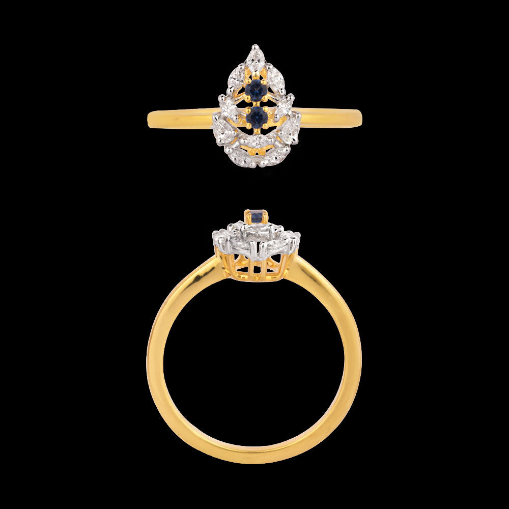 18K Two Tone Gold Diamond Jewellery - 0.21ct VVS-VS-EF with Colour Stones