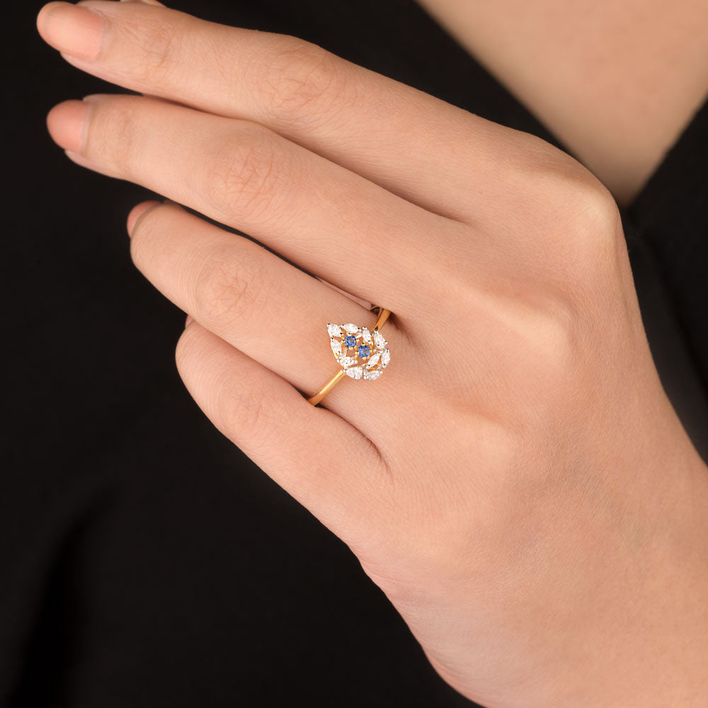 18K Two Tone Gold Diamond Jewellery - 0.21ct VVS-VS-EF with Colour Stones