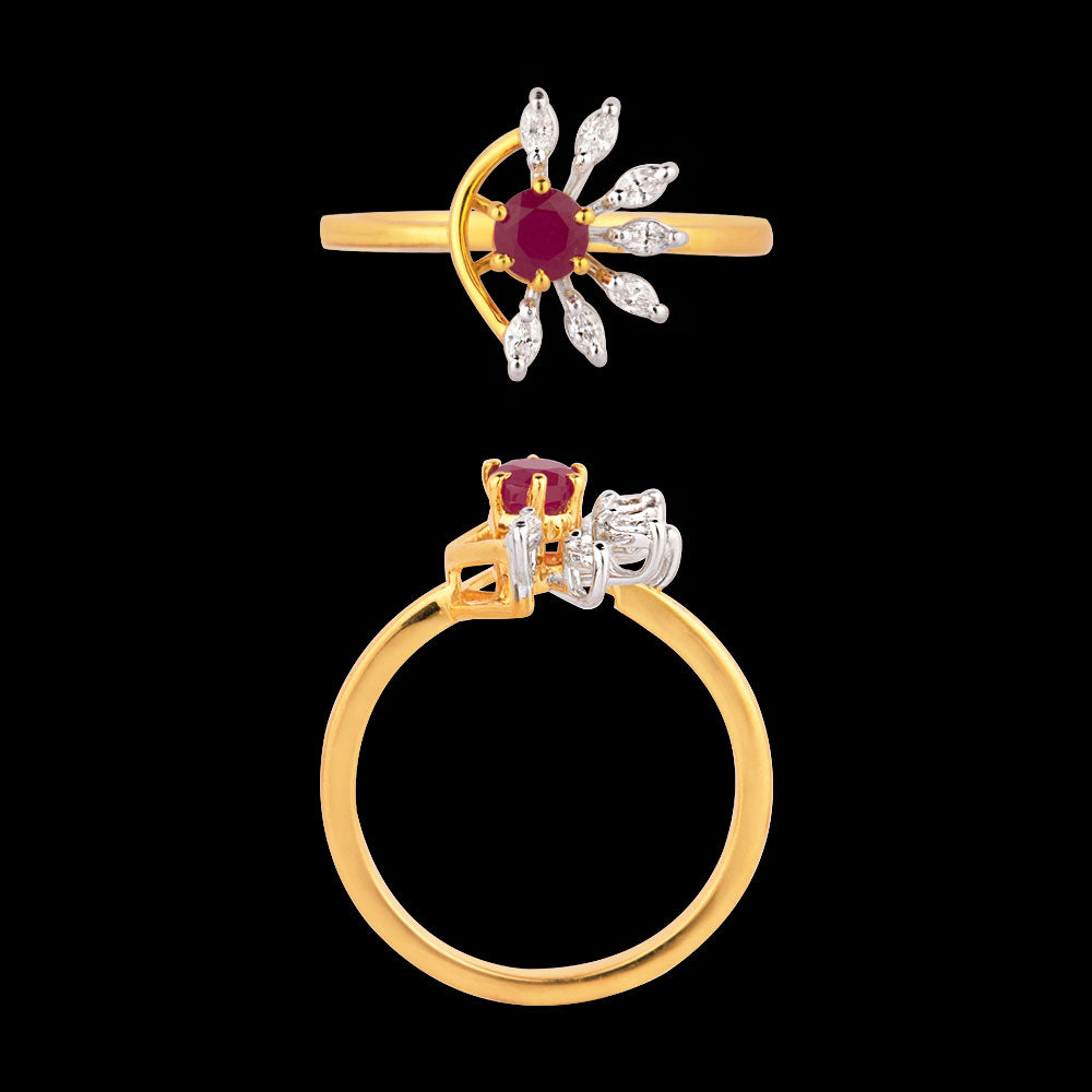 18K Two Tone Gold Diamond Jewellery - 0.14ct VVS-EF with Colour Stones