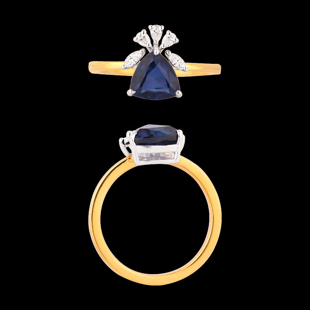 18K Two Tone Gold Diamond Jewellery - 0.16ct VVS-EF with Colour Stones