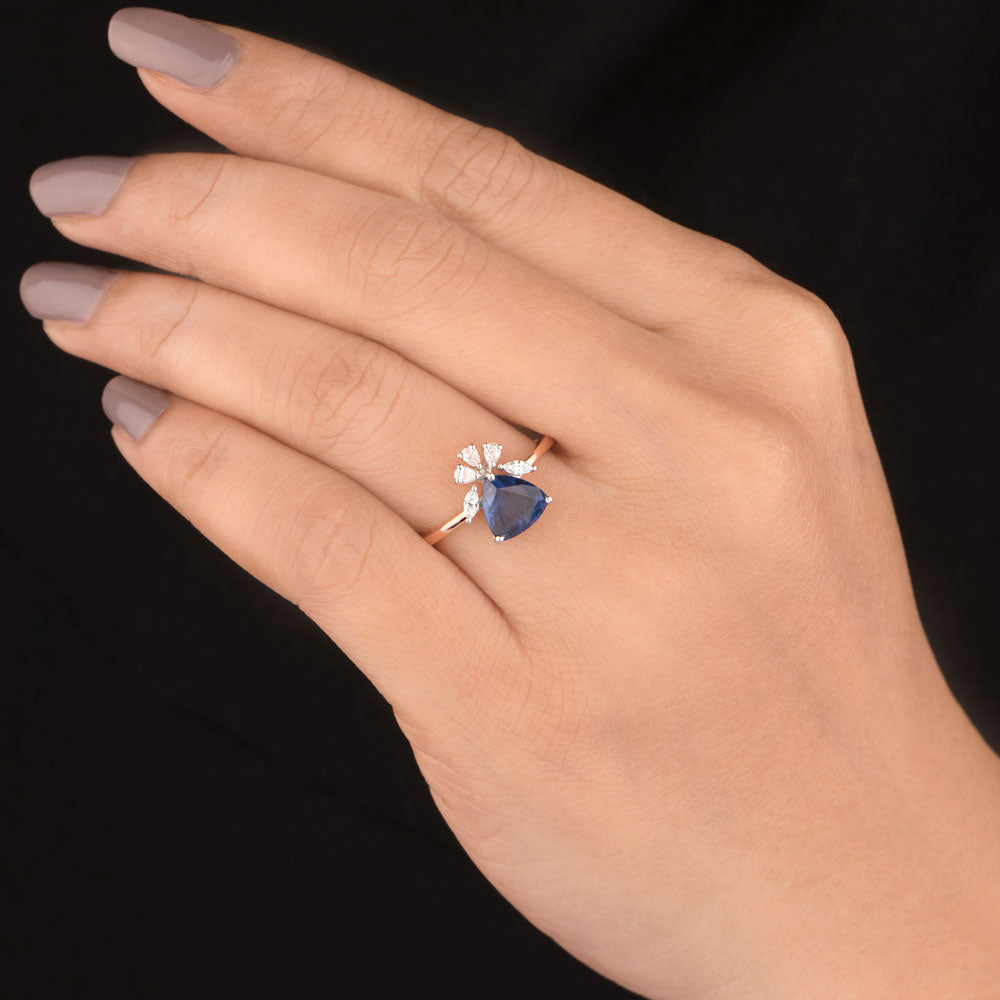 18K Two Tone Gold Diamond Jewellery - 0.16ct VVS-EF with Colour Stones