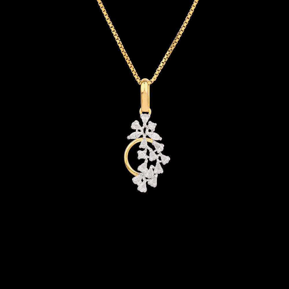 18K Two Tone Gold Diamond Pendant - 0.42ct VVS-EF