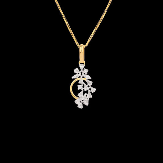 18K Two Tone Gold Diamond Pendant - 0.42ct VVS-EF