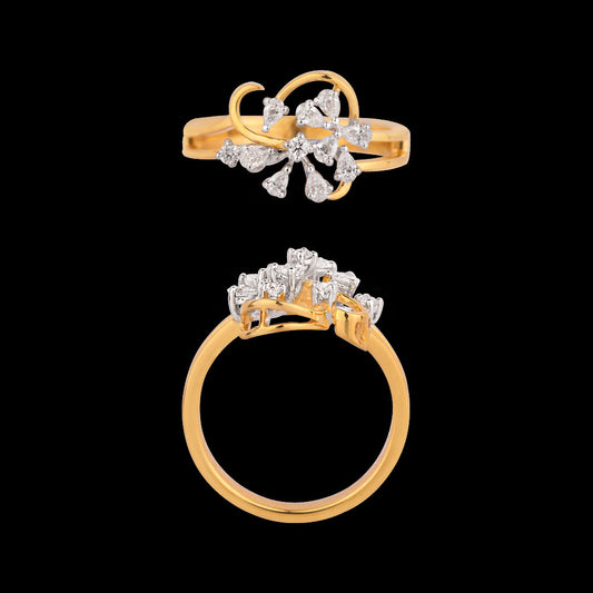18K Two Tone Gold Diamond Ring - 0.31ct VVS-EF