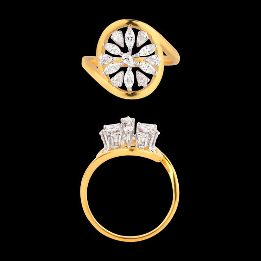 18K Two Tone Gold Diamond Ring - 0.52ct VVS-EF
