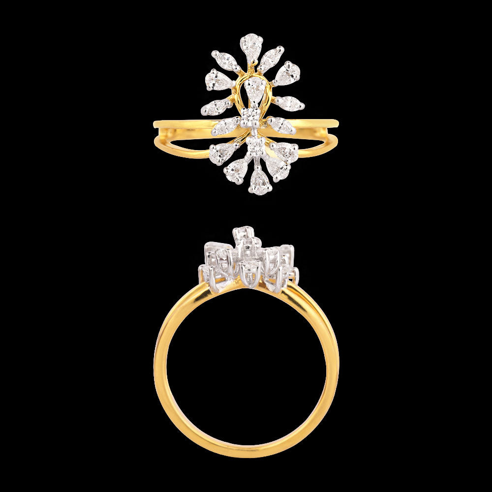 18K Two Tone Gold Diamond Ring - 0.5ct VVS-EF