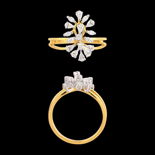 18K Two Tone Gold Diamond Ring - 0.5ct VVS-EF