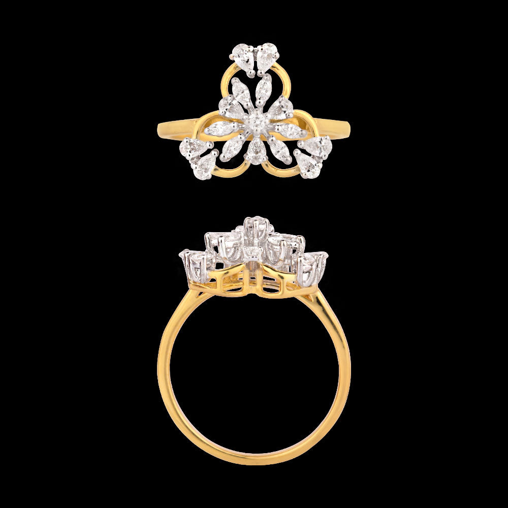 18K Two Tone Gold Diamond Ring - 0.48ct VVS-EF