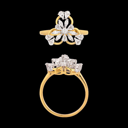 18K Two Tone Gold Diamond Ring - 0.48ct VVS-EF