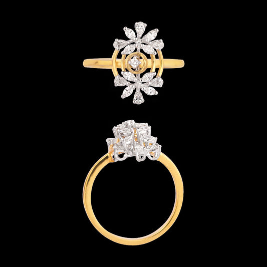 18K Two Tone Gold Diamond Ring - 0.43ct VVS-EF