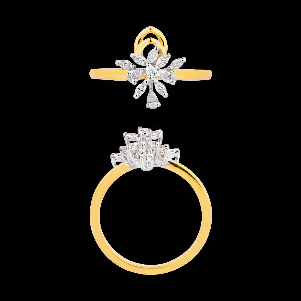 18K Two Tone Gold Diamond Ring - 0.27ct VVS-EF