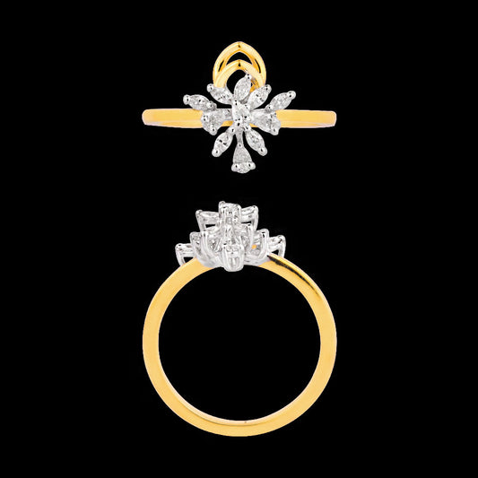 18K Two Tone Gold Diamond Ring - 0.27ct VVS-EF