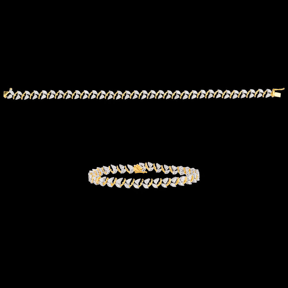 18K Two Tone Gold Diamond Bracelet - 1.314ct VVS-FG