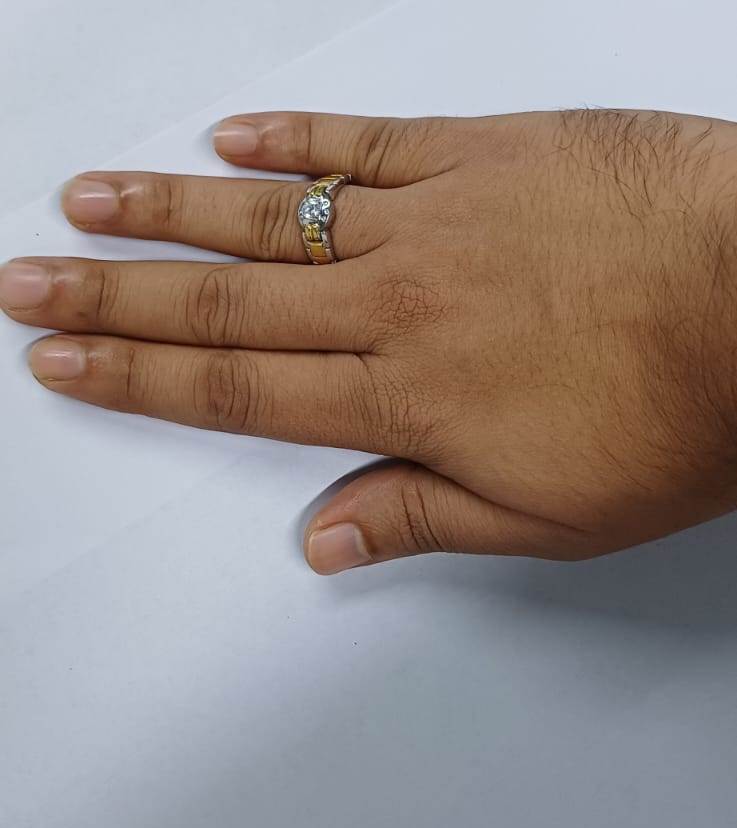 at 1/2 Ct Round Cut 14k White Gold Over 925 Sterling Silver Men's Watch Band Ring