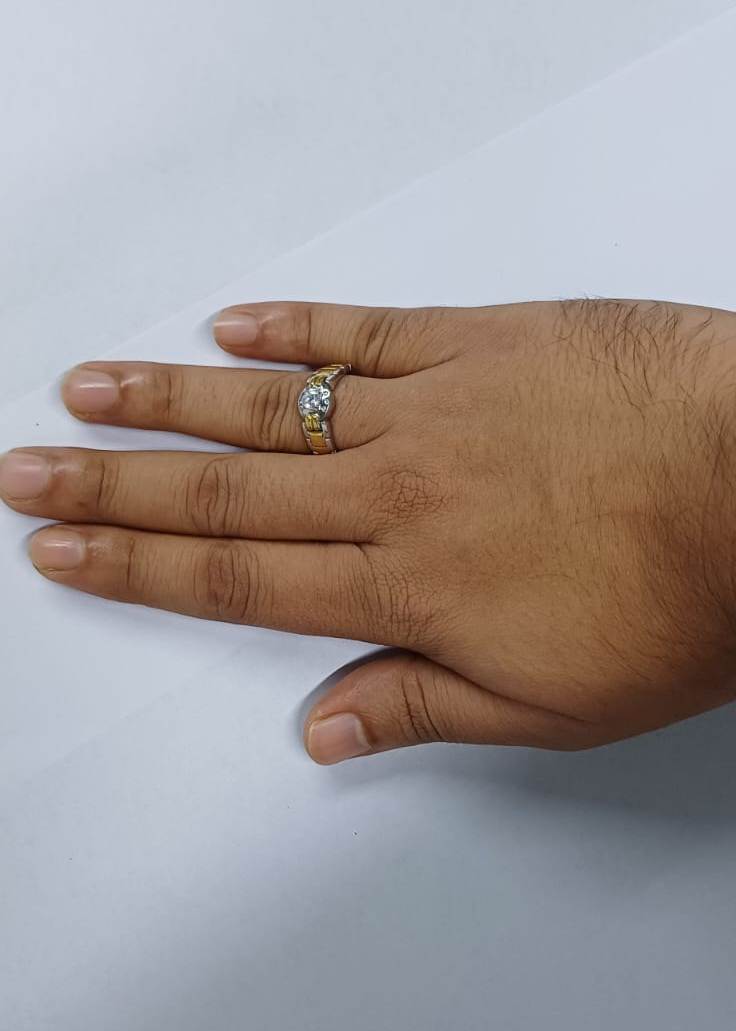 at 1/2 Ct Round Cut 14k White Gold Over 925 Sterling Silver Men's Watch Band Ring