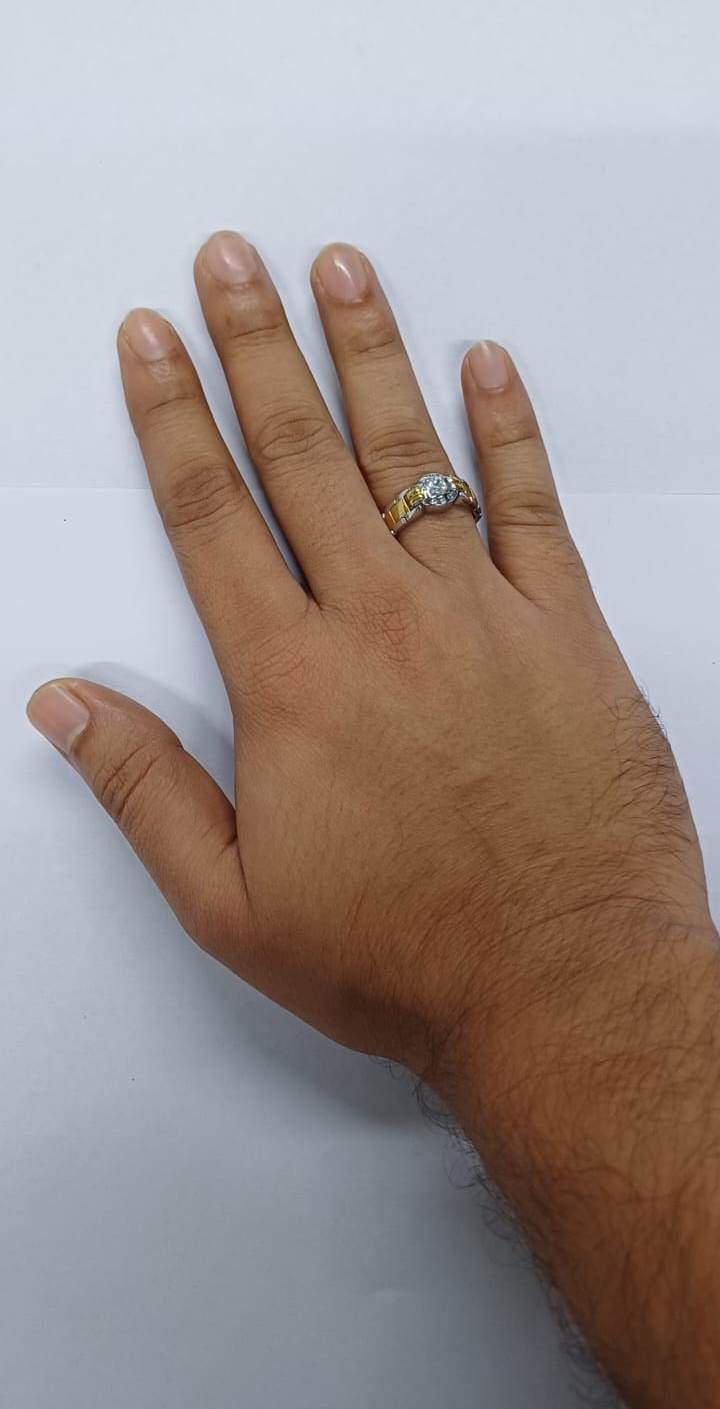 at 1/2 Ct Round Cut 14k White Gold Over 925 Sterling Silver Men's Watch Band Ring