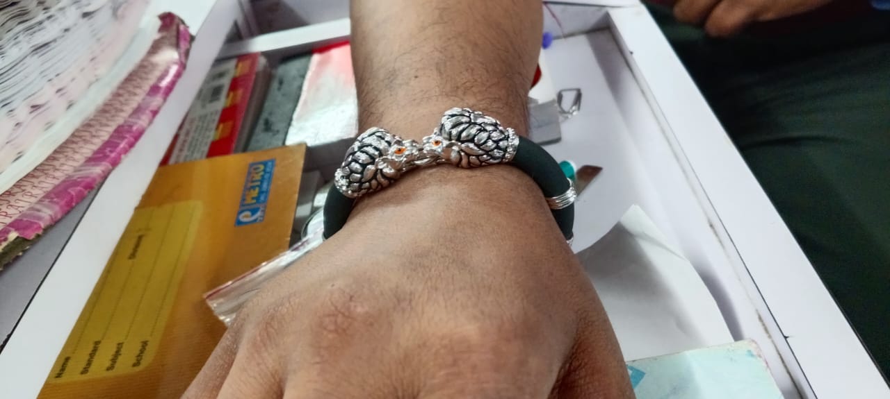 925 Sterling Silver Lion Face Premuim Leather Men's Bracelet