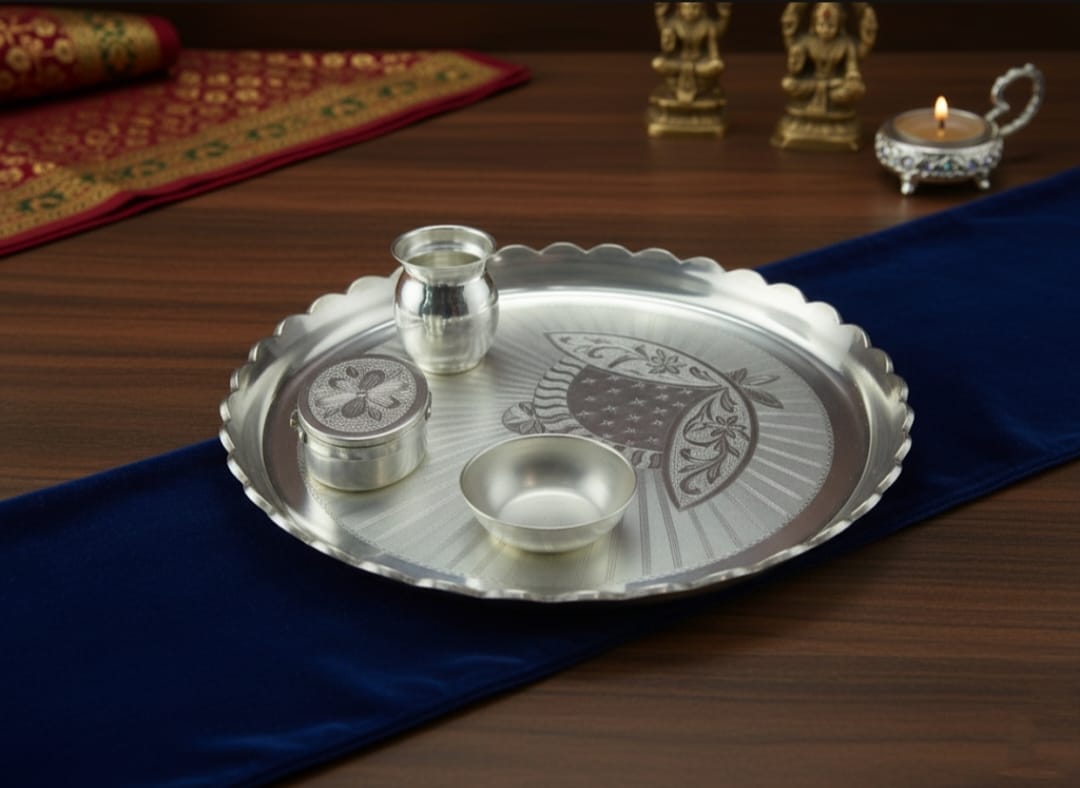 Silver pooja thali