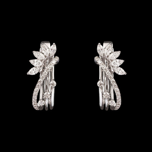 18K White Gold Diamond Earrings - 0.61ct SI-GH
