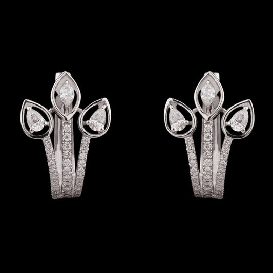 14K White Gold Diamond Earrings - 0.74ct SI-GH