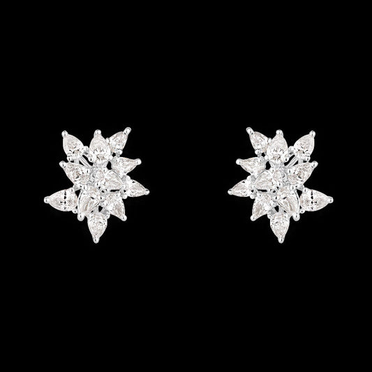 14K White Gold Diamond Earrings - 0.99ct SI-GH