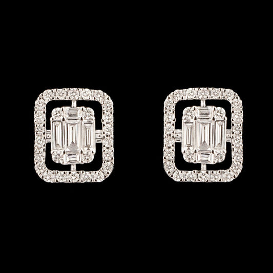 18K White Gold Diamond Earrings - 0.39ct SI-GH