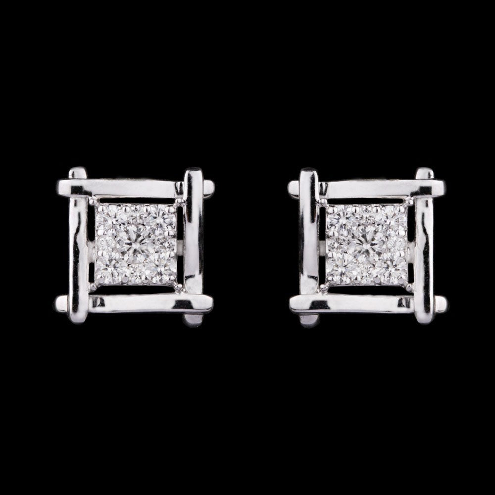14K White Gold Diamond Earrings - 0.45ct SI-GH