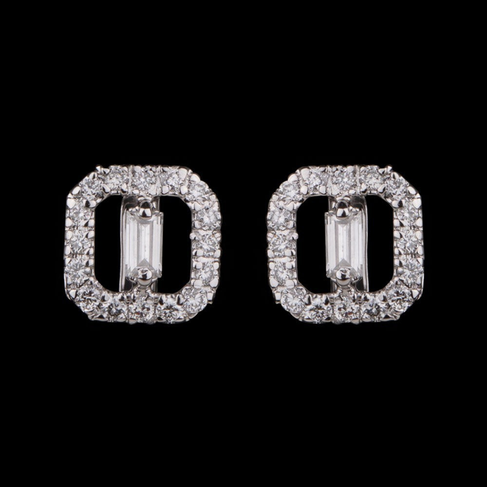 18K White Gold Diamond Earrings - 0.2ct VVS-FG