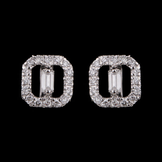 18K White Gold Diamond Earrings - 0.2ct VVS-FG