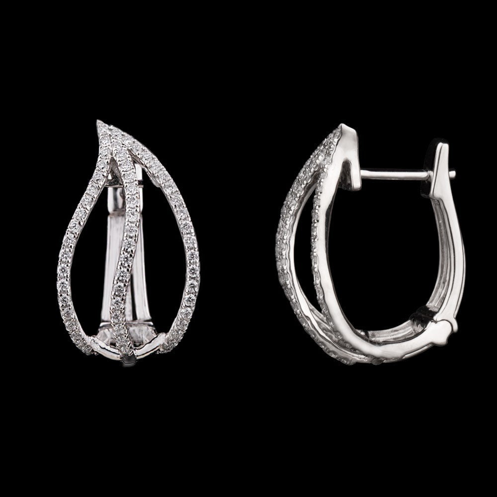 18K White Gold Diamond Earrings - 0.68ct VVS-FG