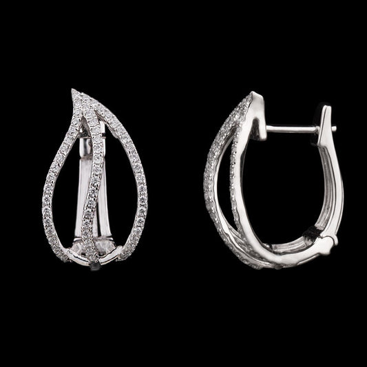 18K White Gold Diamond Earrings - 0.68ct VVS-FG
