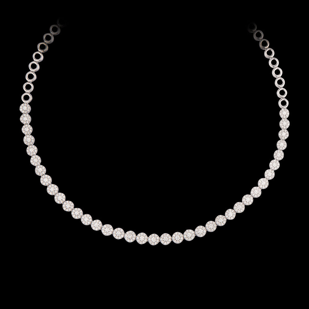 18K White Gold Diamond Necklace - 4.68ct VS-GH