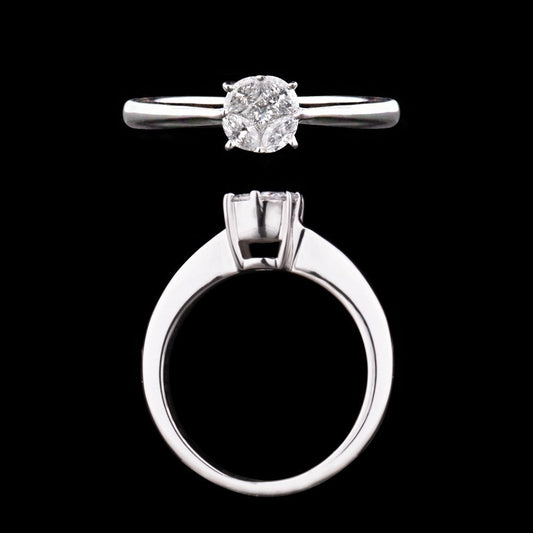 18K White Gold Diamond Ring - 0.33ct SI-GH