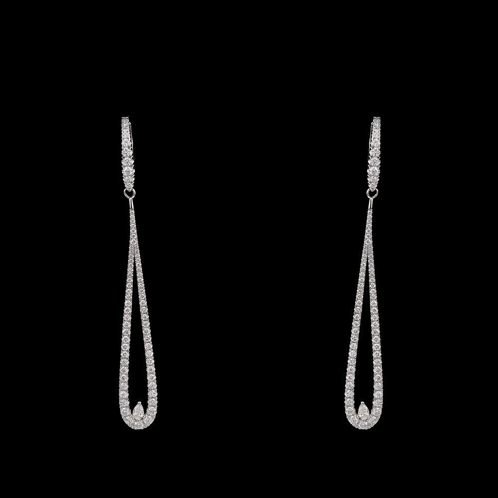 14K White Gold Diamond Earrings - 1.13ct SI-GH