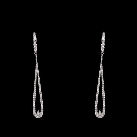 14K White Gold Diamond Earrings - 1.13ct SI-GH