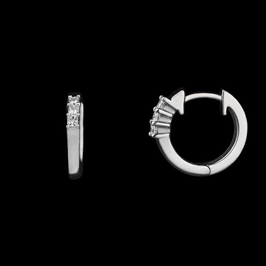 14K White Gold Diamond Earrings - 0.13ct VVS-VS-IJ