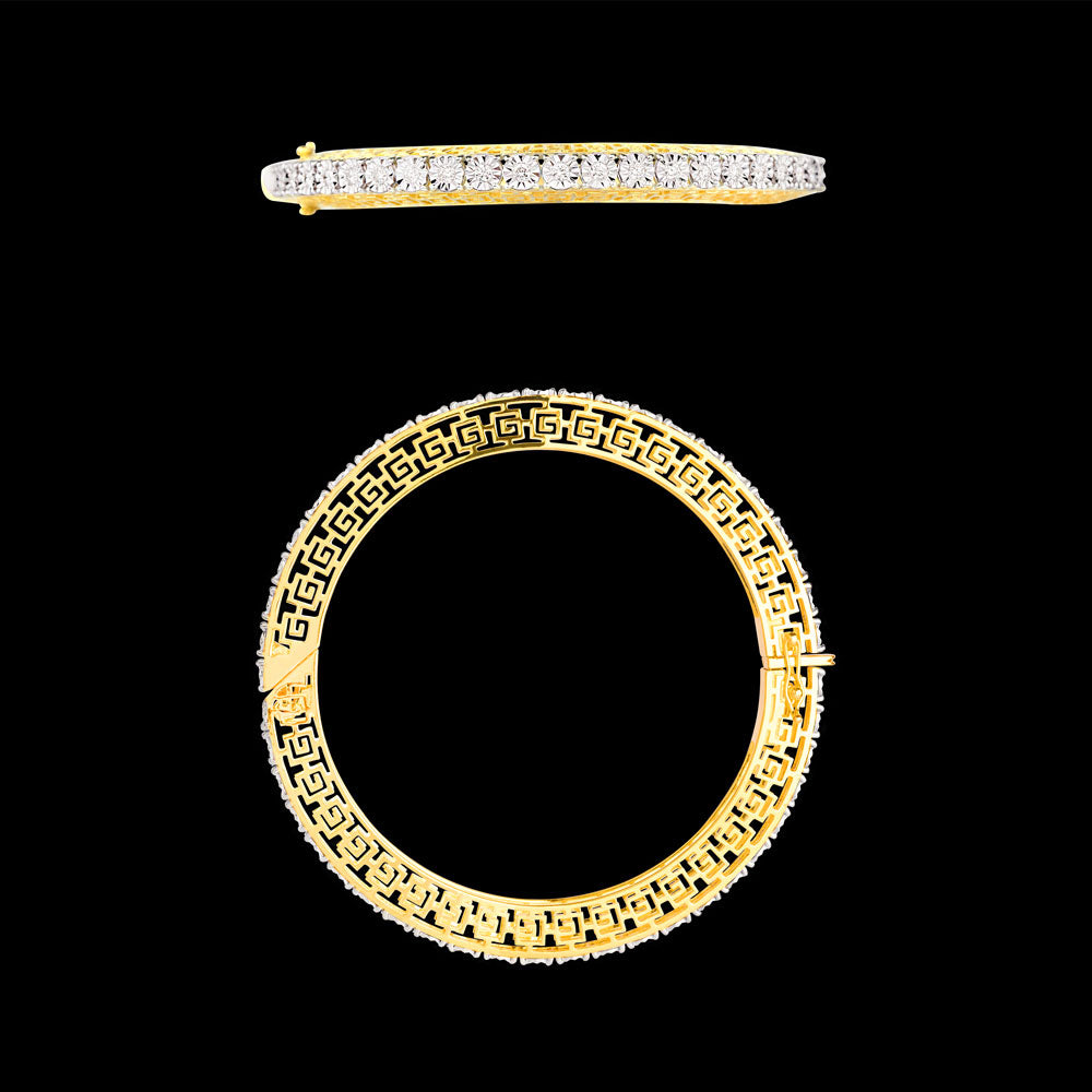18K White Gold Diamond Bangle - 3.821ct VVS-VS-GH