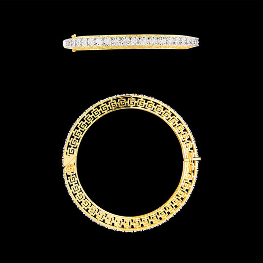 18K White Gold Diamond Bangle - 3.821ct VVS-VS-GH