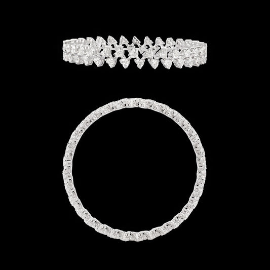 18K White Gold Diamond Bangle - 12.56ct VVS-FG